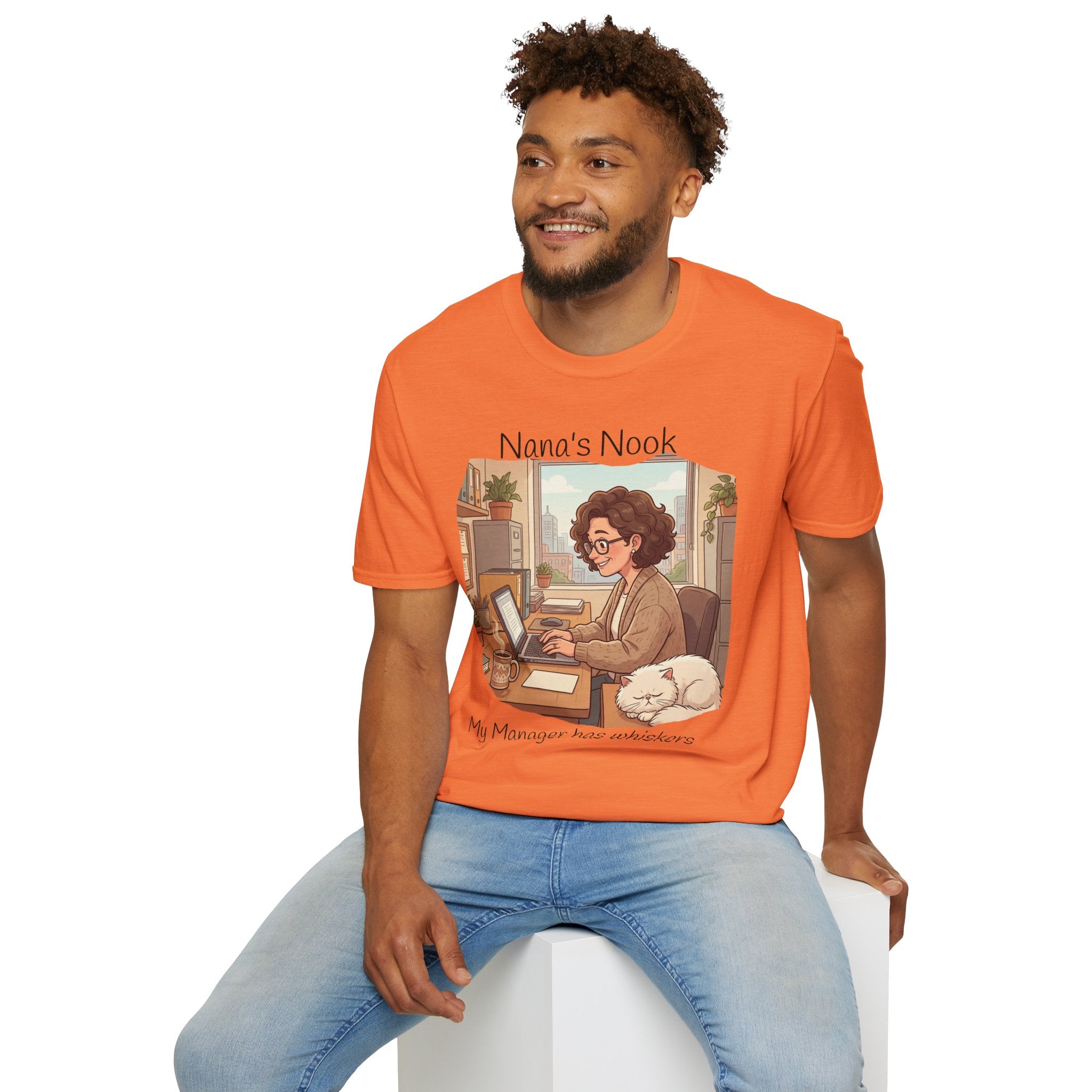T-Shirt / "Nana's Nook: My Manager Has Whiskers" Cozy Grandma Cat Lover Tee