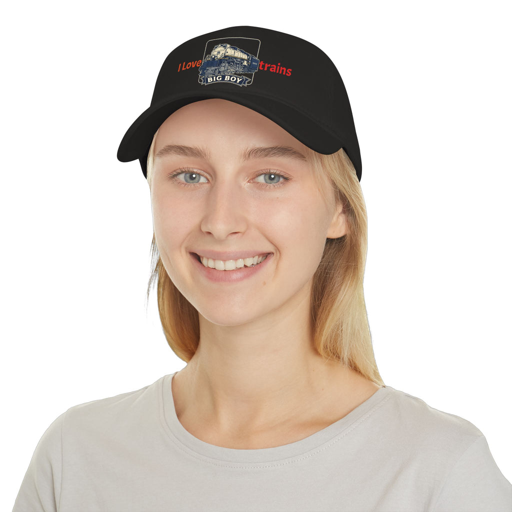 I Love Trains Big Boy Locomotive Low Profile Baseball Cap
