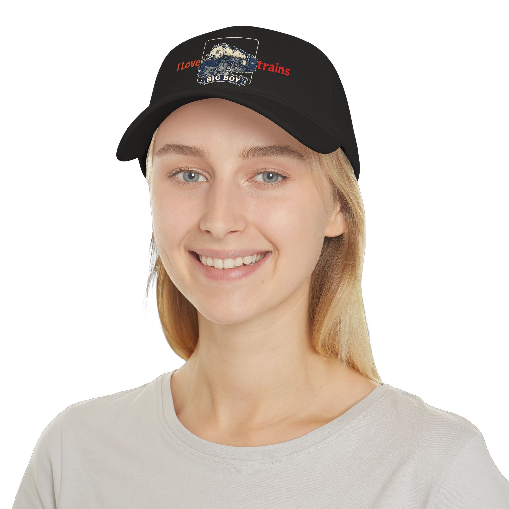 I Love Trains Big Boy Locomotive Low Profile Baseball Cap