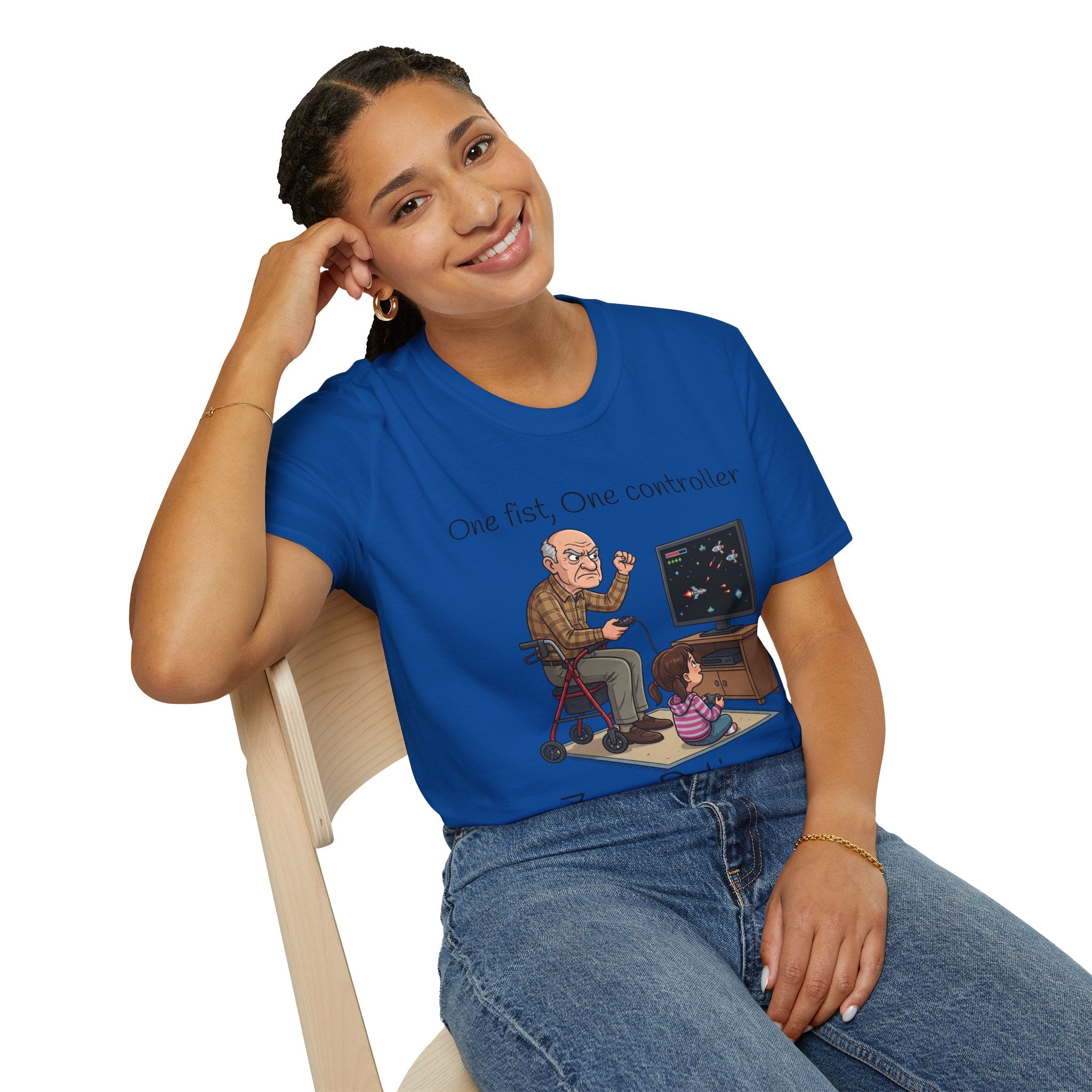 T-Shirt/One Fist One Controller tee |Zero Patience/Grandpa Gaming Design