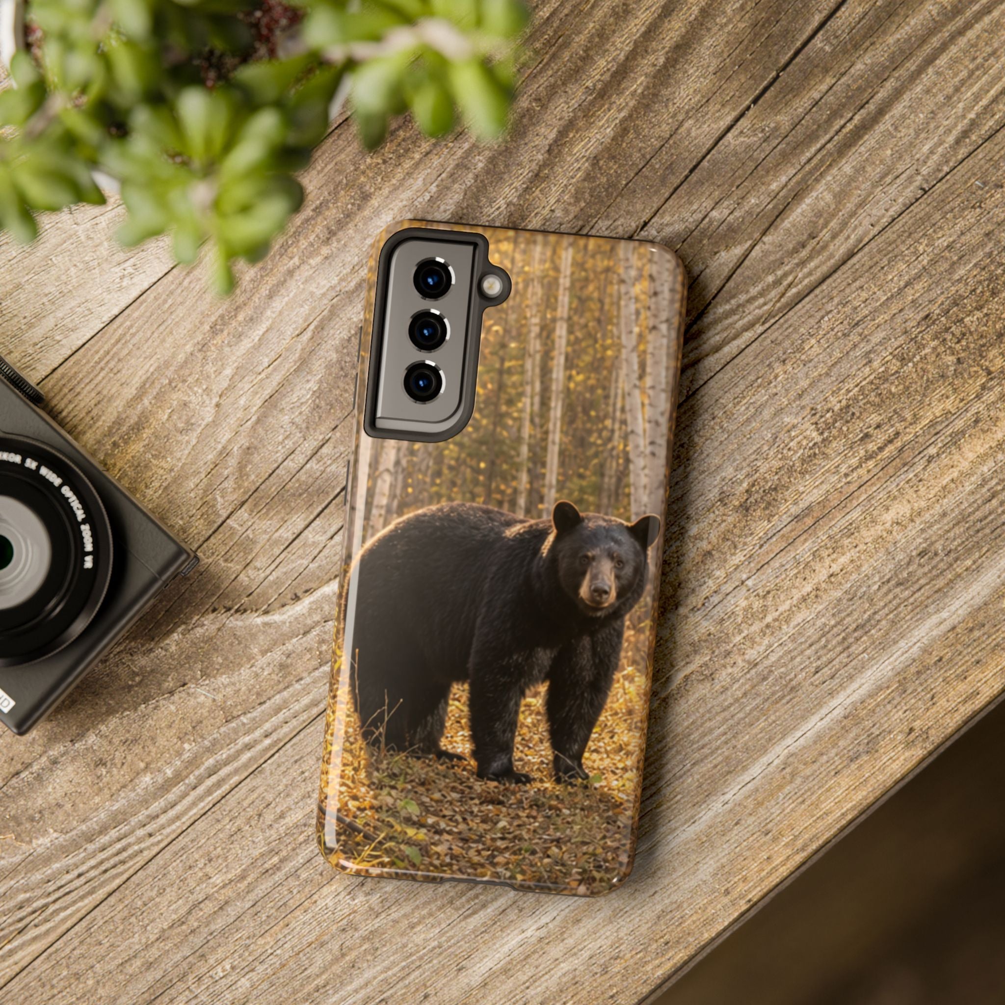 Black Bear Forest Phone Case | Tough Phone Case