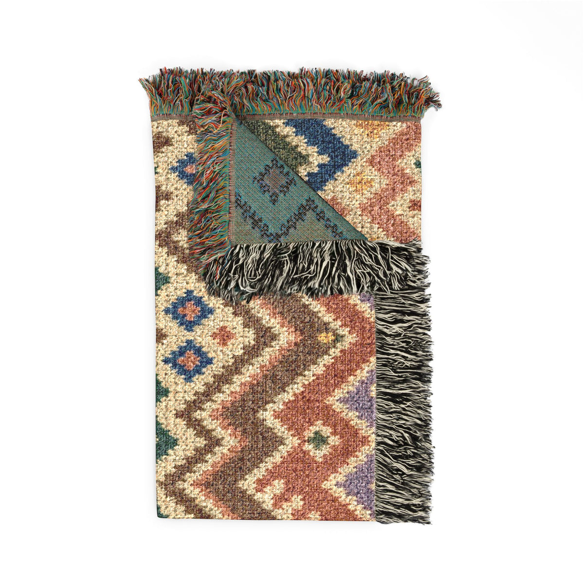 Southwestern Chevron Woven Blanket - Aztec Zigzag