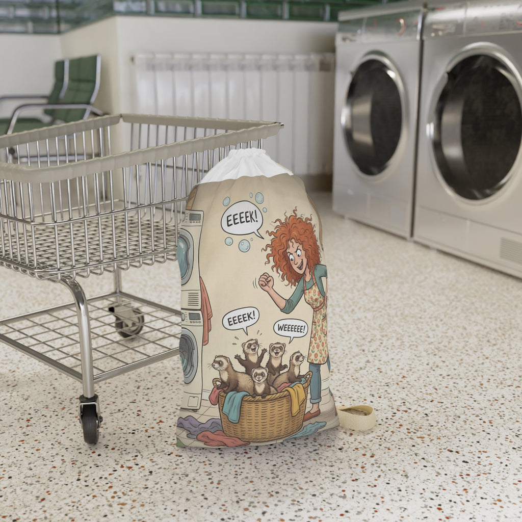 Laundry Bag - Funny Ferrets Playing