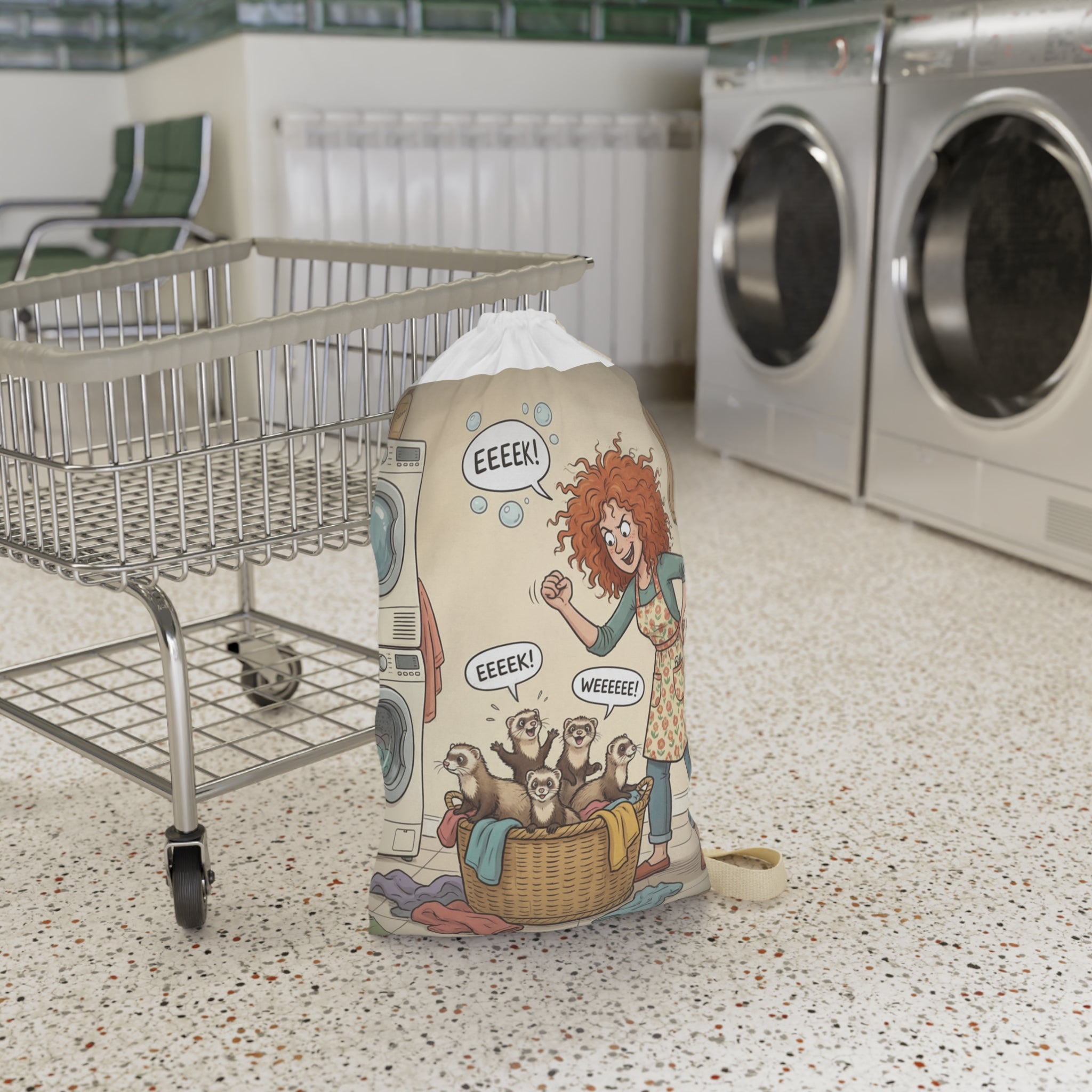 Laundry Bag - Funny Ferrets Playing