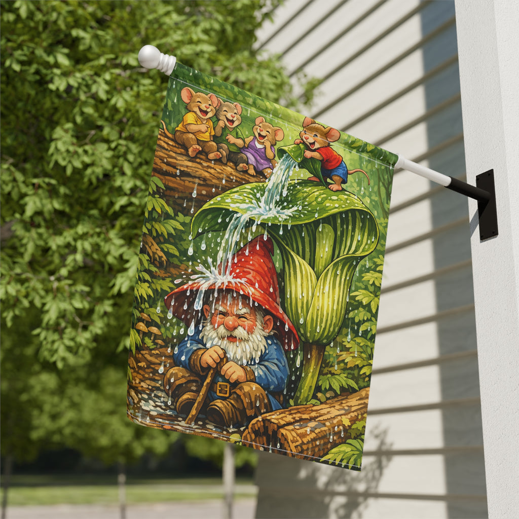 Gnome Outdoor Yard Flag/ Mice Garden Banner