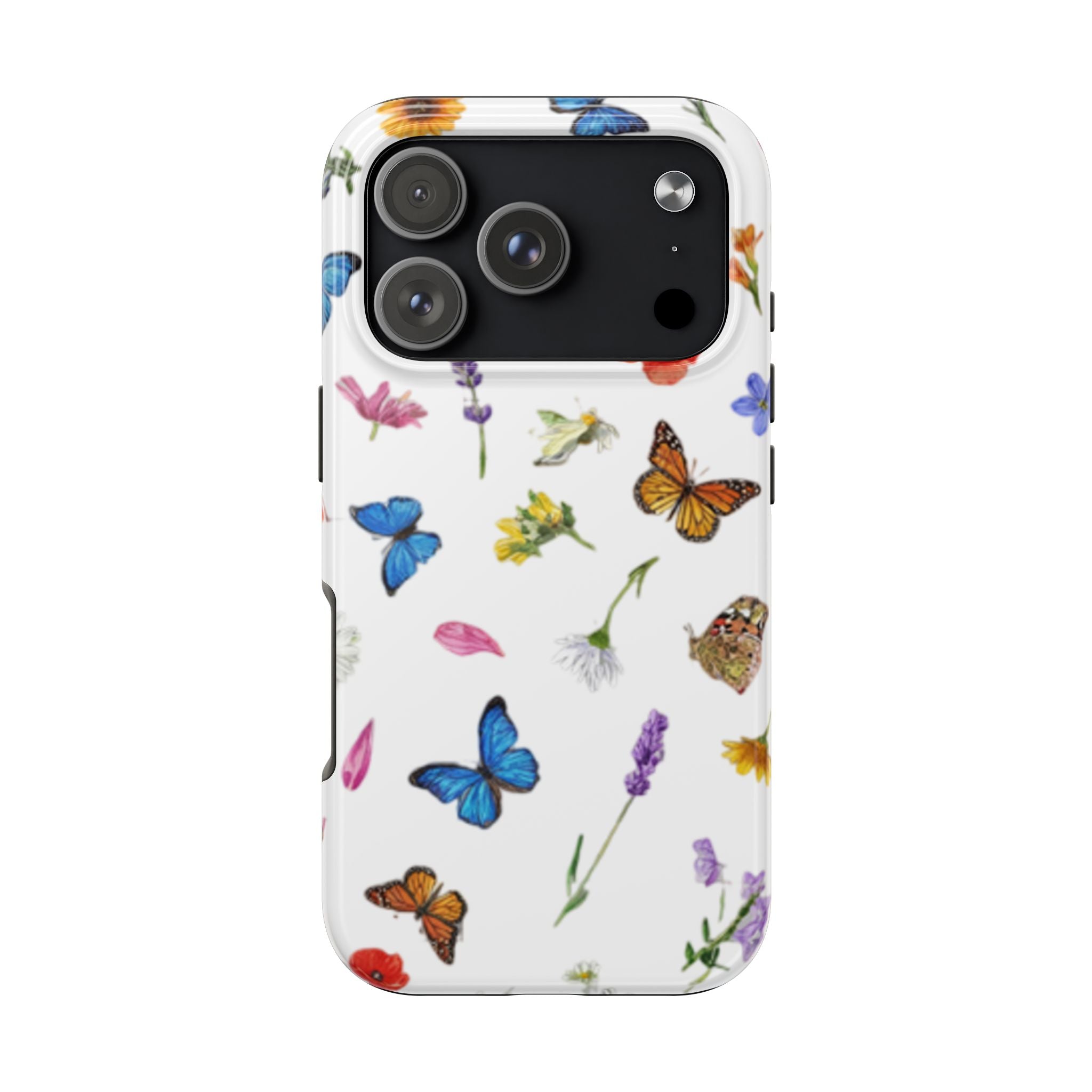 Butterfly Meadow Tough Phone Case / Floral Protective Phone Cover