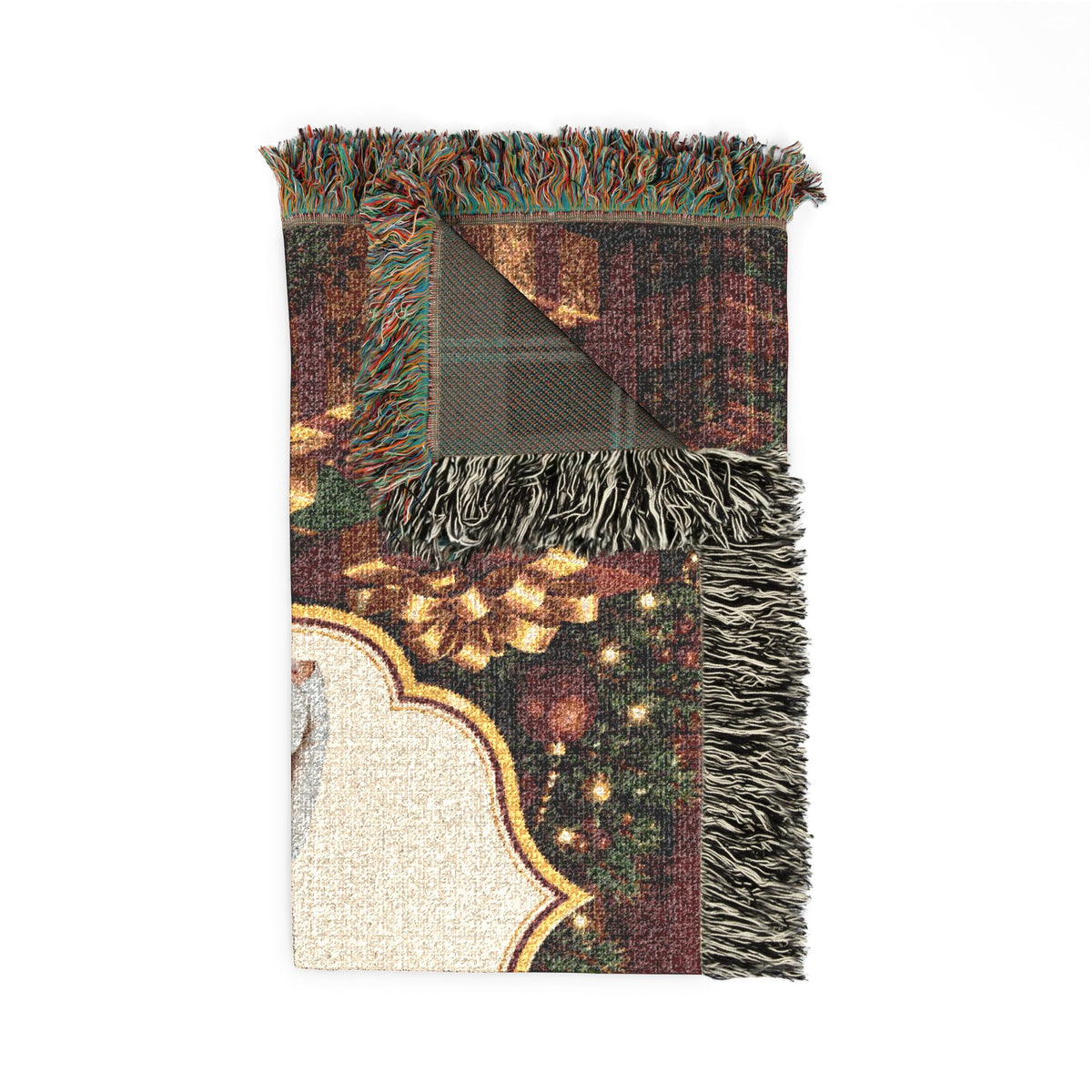 Personalized Christmas Photo Woven Blanket - Custom Family Throw