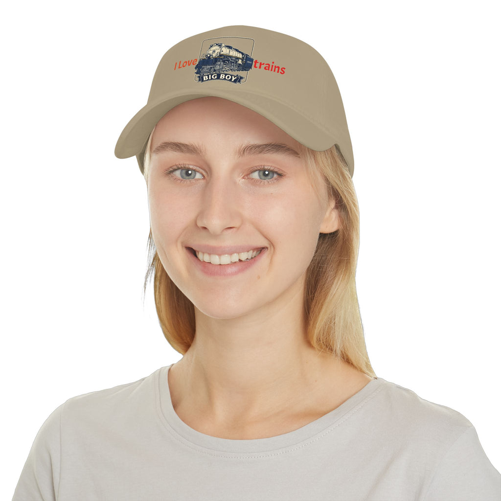 I Love Trains Big Boy Locomotive Low Profile Baseball Cap
