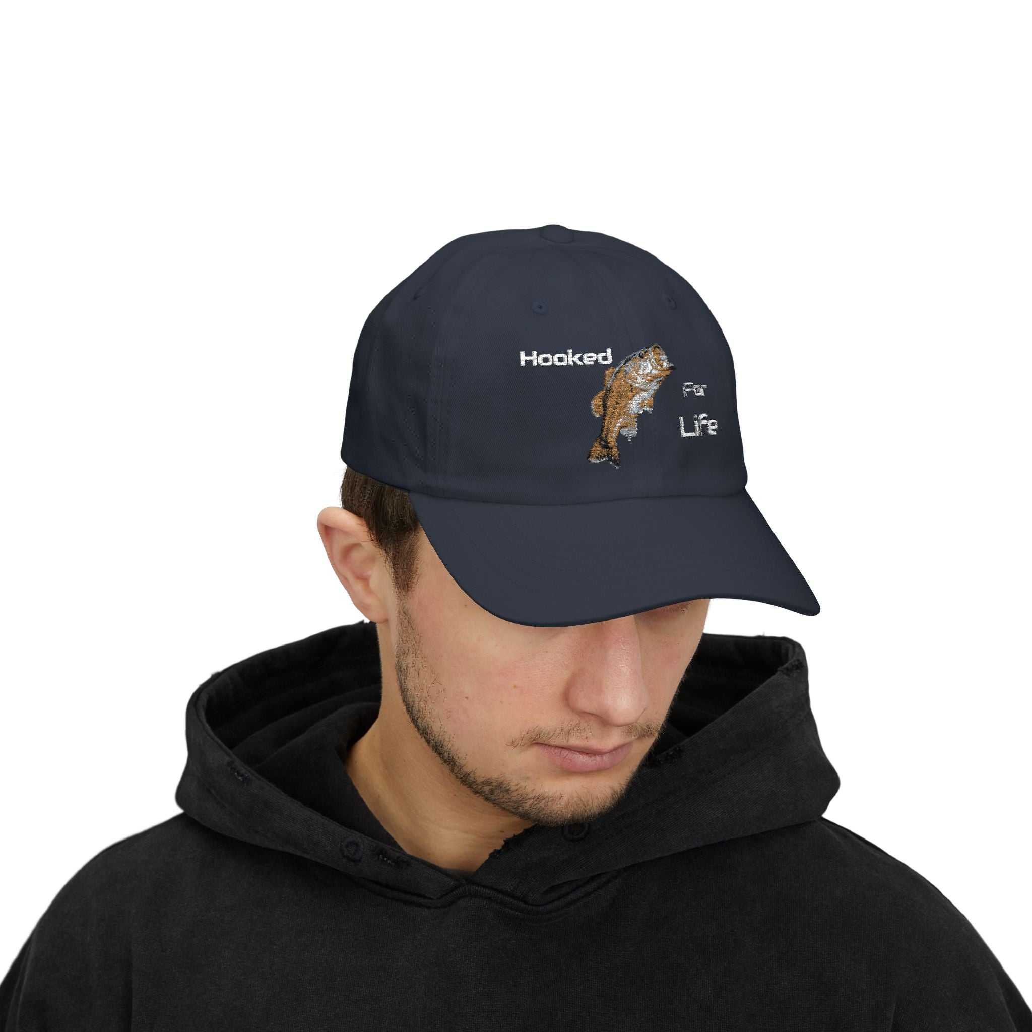 Hooked For Life Fishing Dad Cap | Baseball Hat