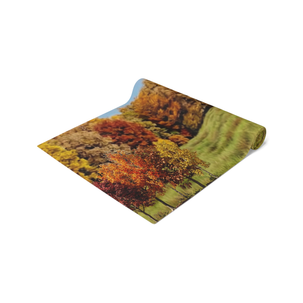 Fall Deer Table Runner | Autumn Wildlife Dining Decor (Cotton & Poly)