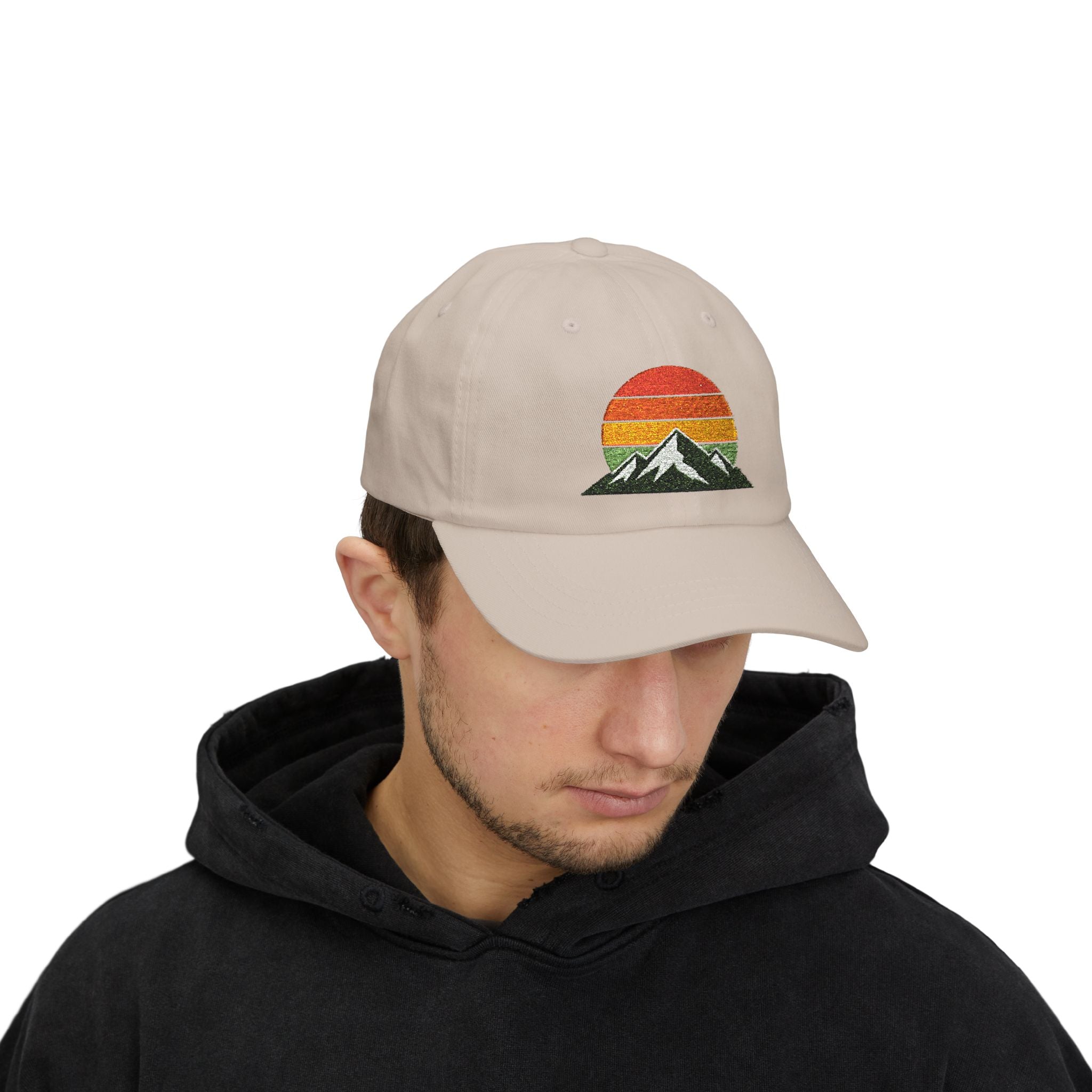 Retro Mountain Sunset Dad Cap | Embroidered Mountain Hat
