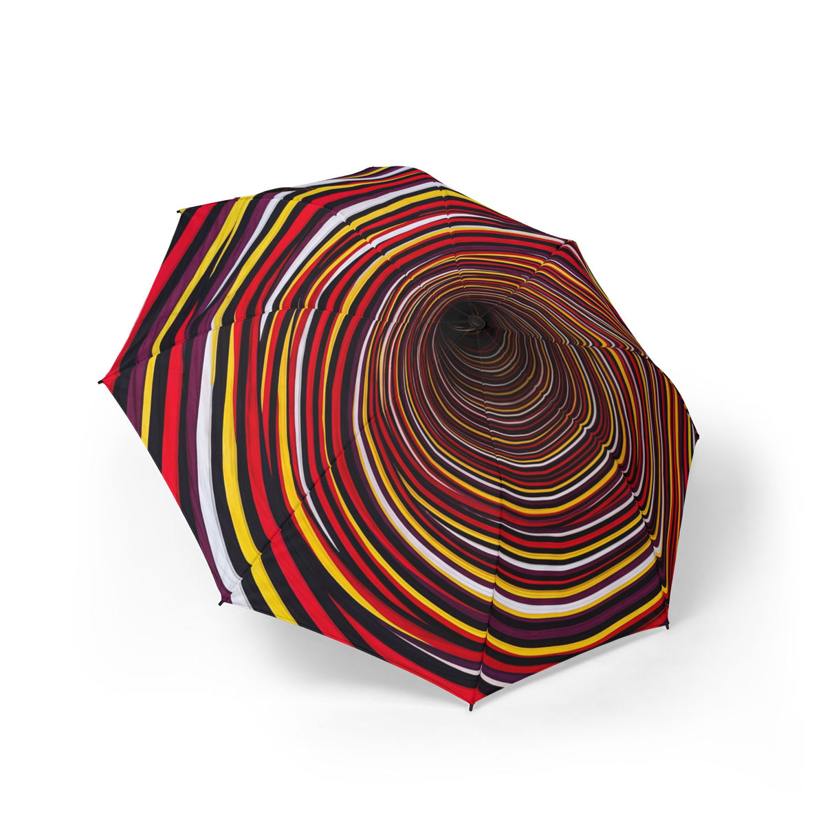 Spiral Stripe Pattern Umbrella | Red Yellow Swirl Foldable Umbrella