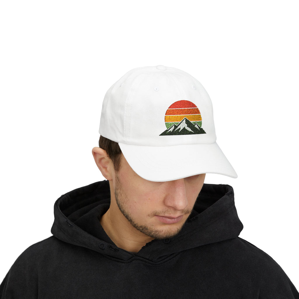Retro Mountain Sunset Dad Cap | Embroidered Mountain Hat