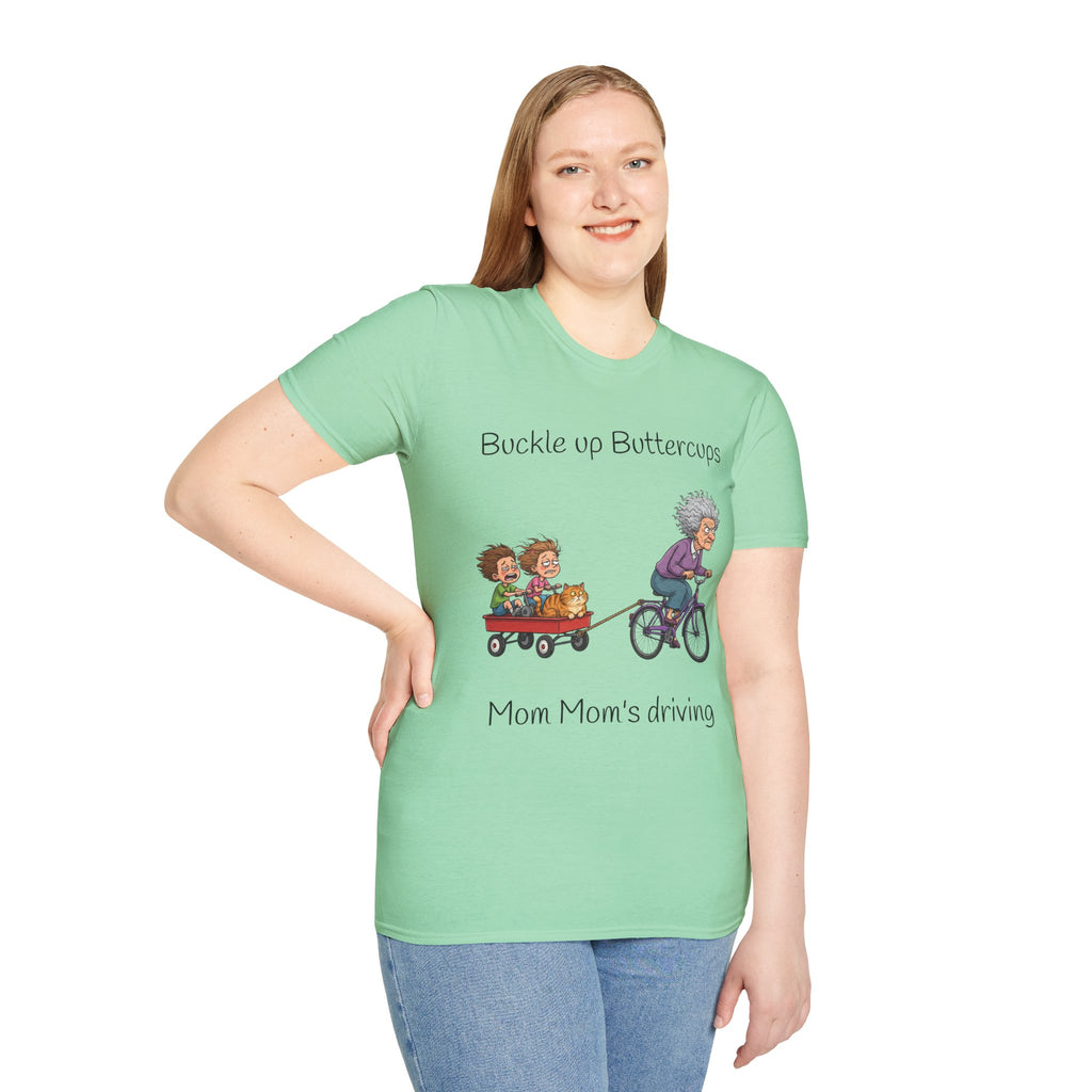 T-Shirt Buckle Up Buttercups Mom Mom Driving| Funny Grandma Tee