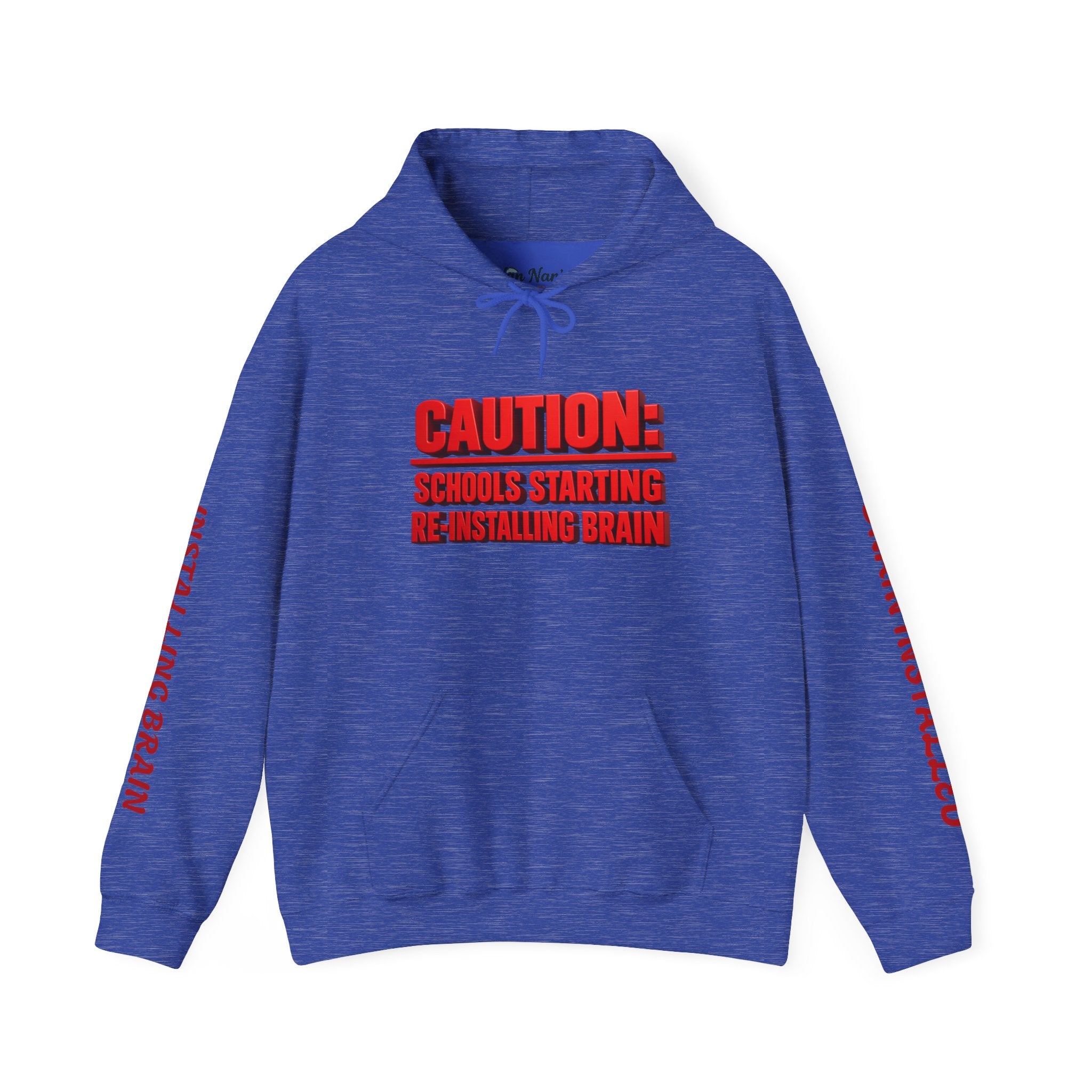 Caution Schools Starting Re-Installing Brain Unisex Graphic Hoodie – Funny Back-to-School Sweatshirt