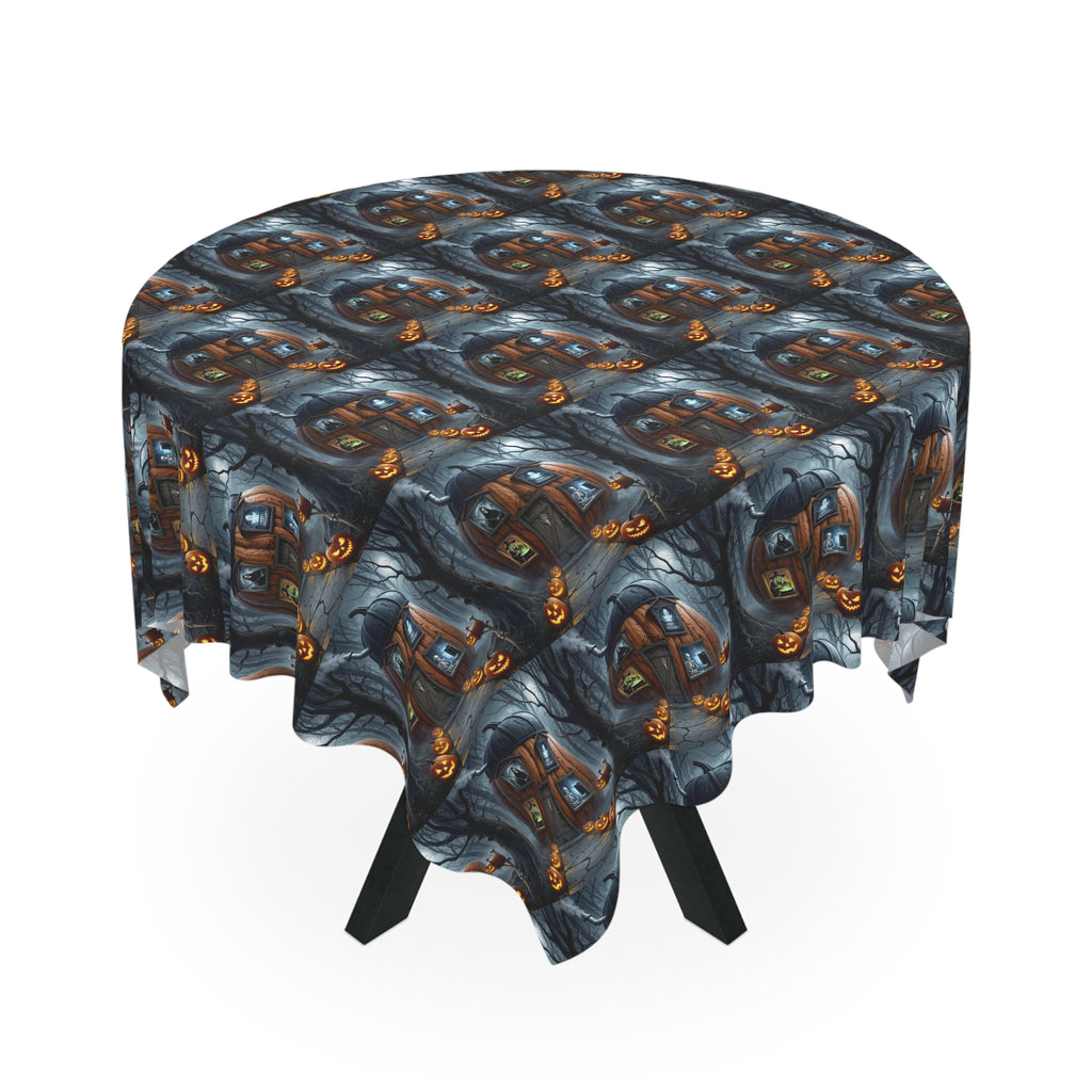 Gothic Pumpkin Pattern Tablecloth / Spooky Halloween Harvest Decor