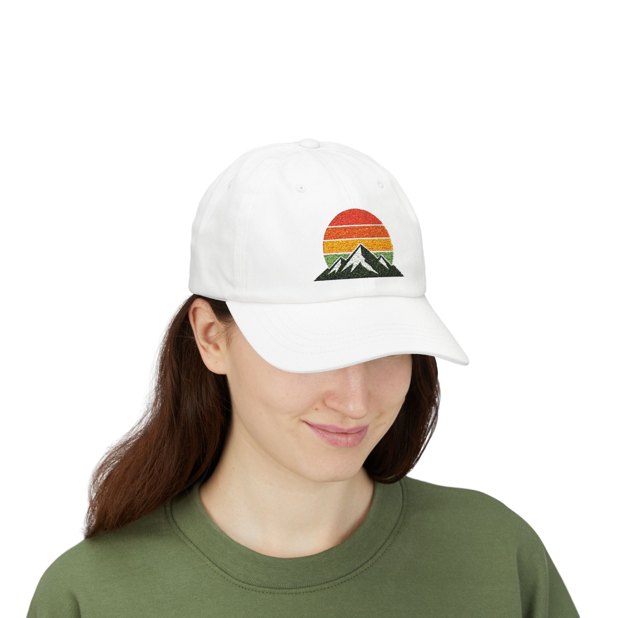 Retro Mountain Sunset Dad Cap | Embroidered Mountain Hat