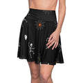 Skeleton & Spiderweb Skater Skirt | High-Rise Halloween Skirt for Women