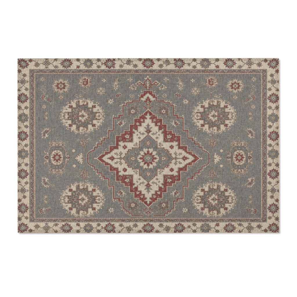 Vintage Medallion Area Rug | Traditional Persian Inspired Floor Rug