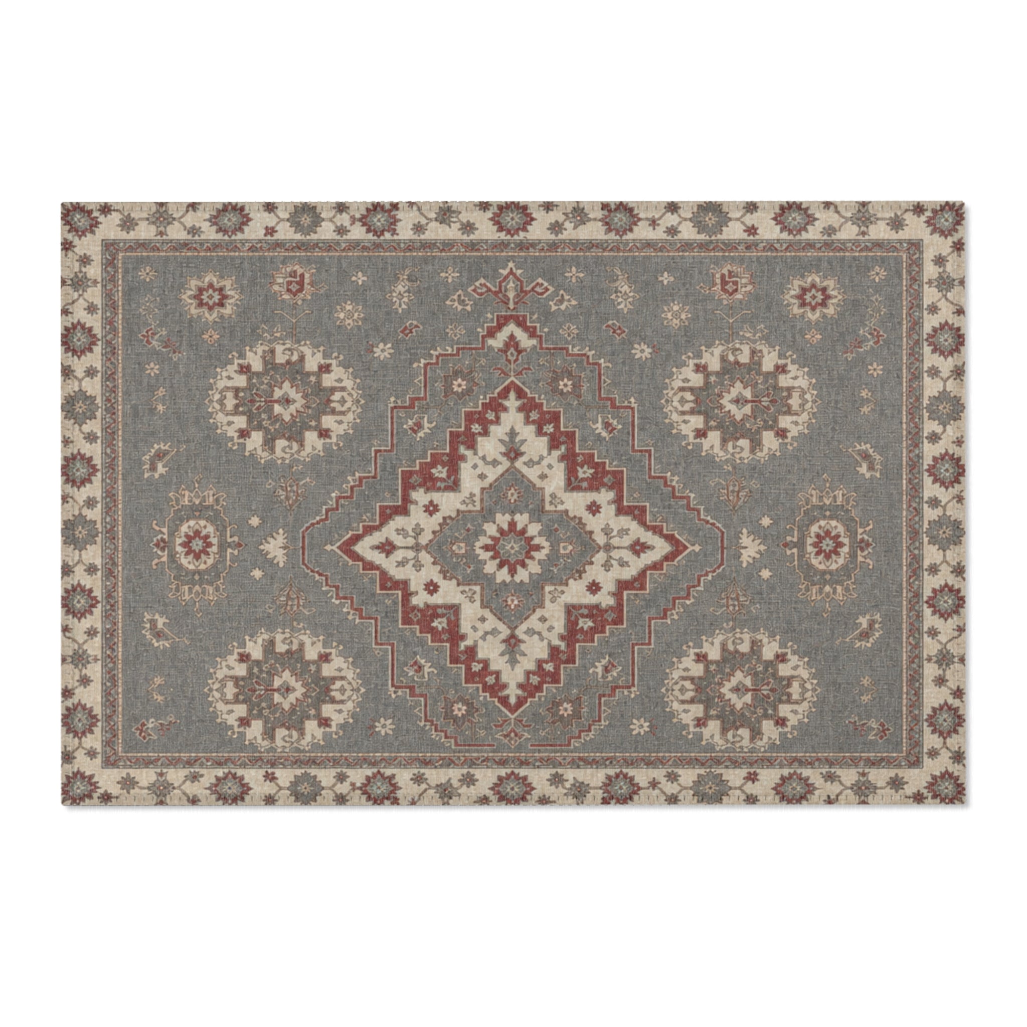 Vintage Medallion Area Rug | Traditional Persian Inspired Floor Rug