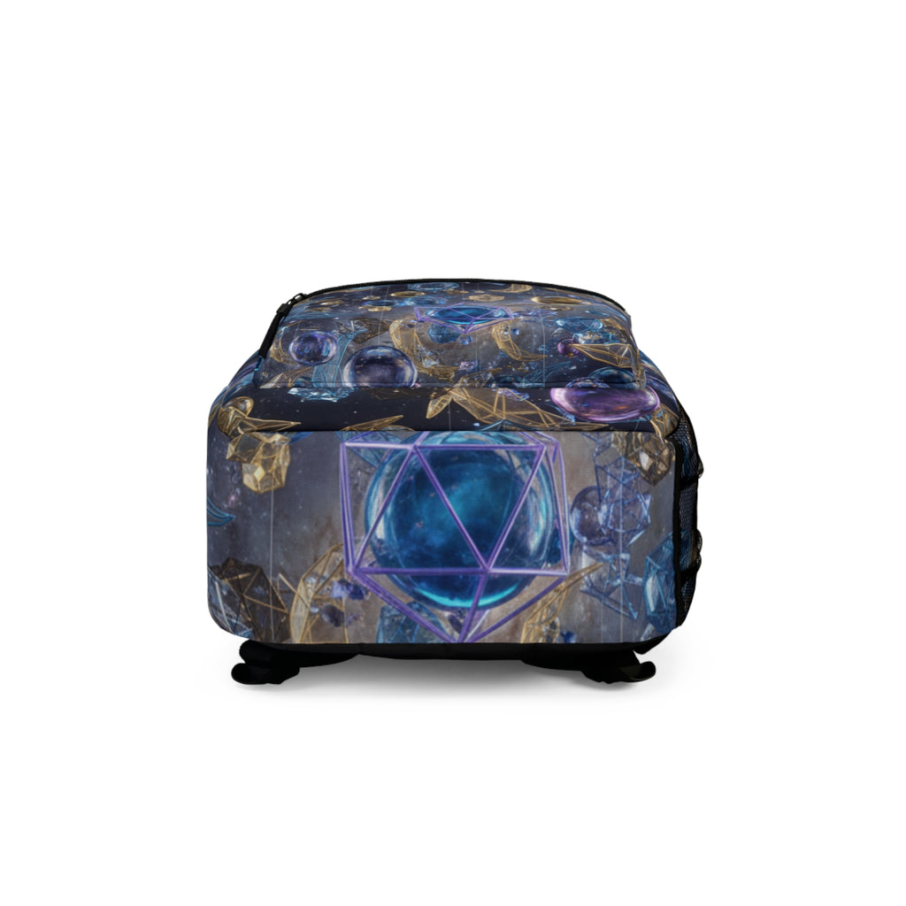 Celestial Gemstone Backpack / Cosmic Moon & Crystals Print