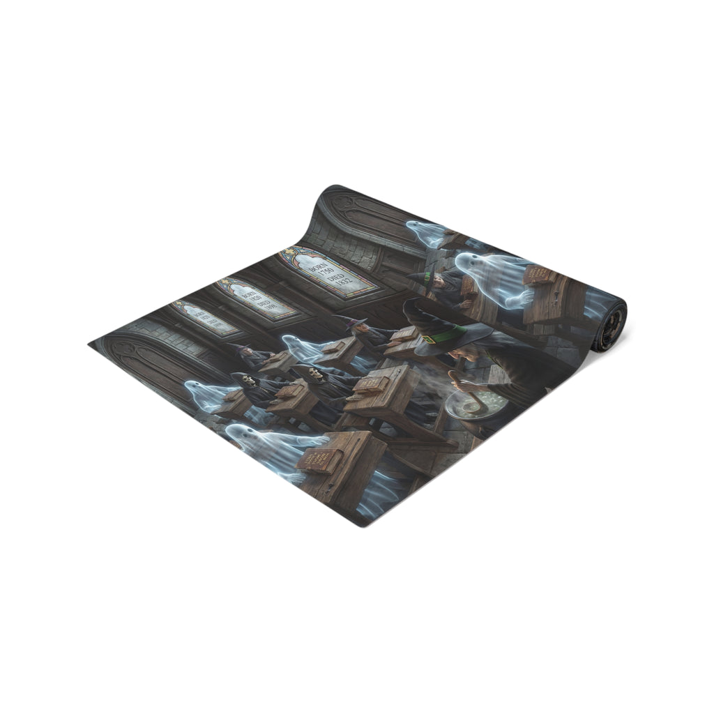 Haunted School Room Scene Table Runner | Halloween Gothic Decor