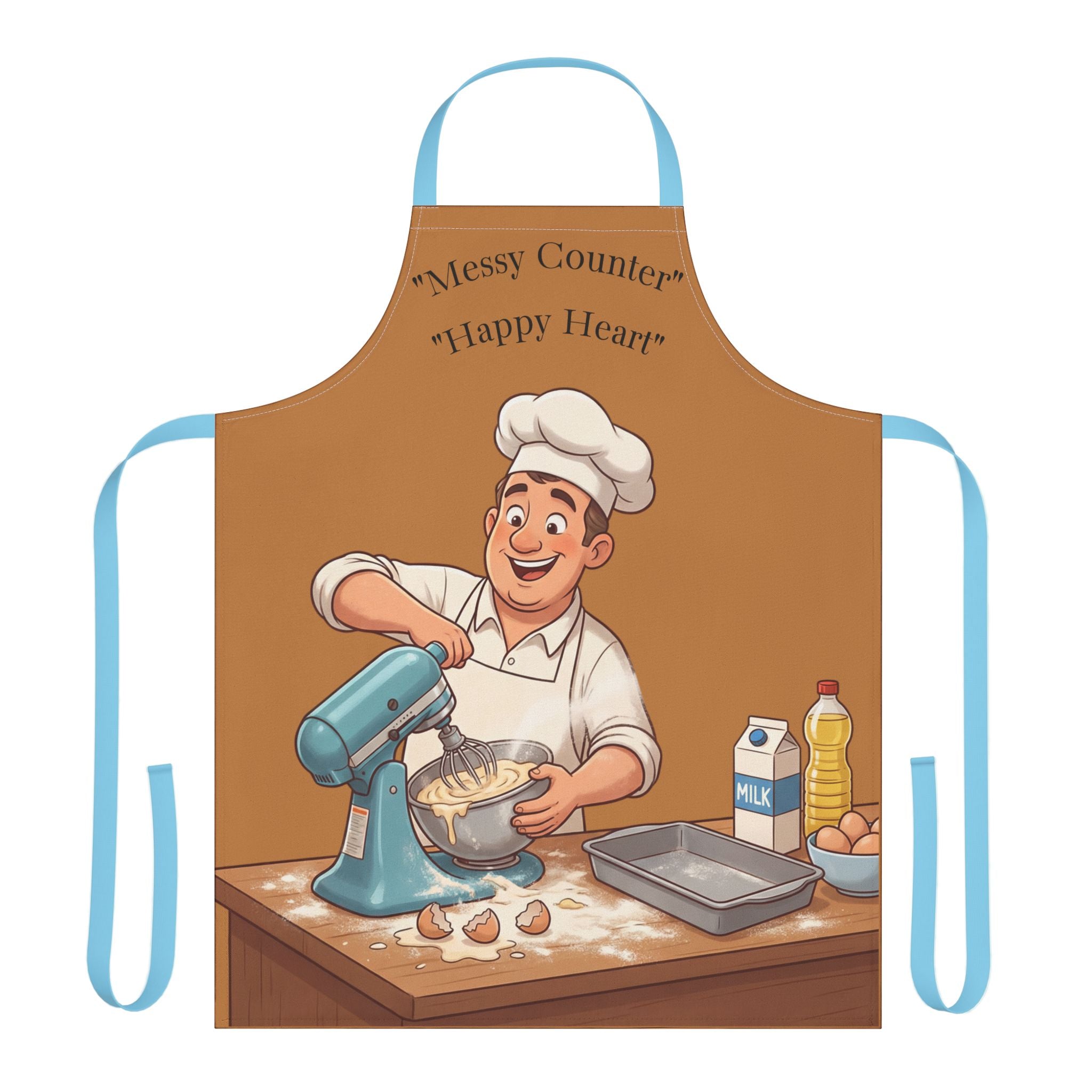 Apron Cheerful Baker Illustration | Cartoon Chef Baking, Kitchen Apron