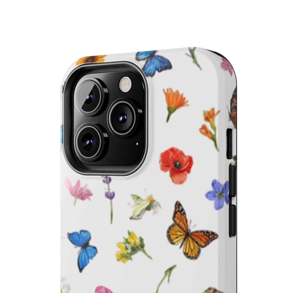 Butterfly Meadow Tough Phone Case / Floral Protective Phone Cover