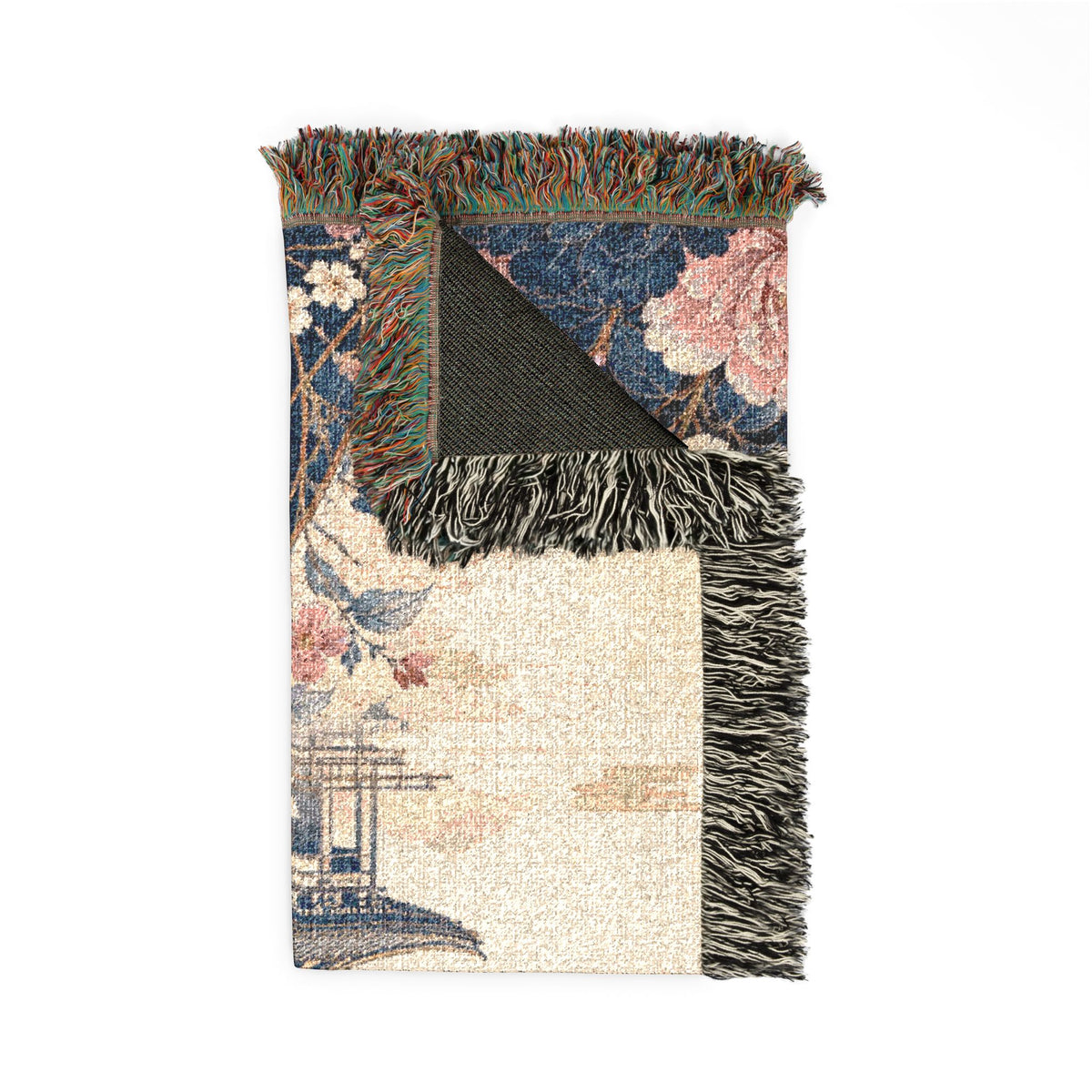 Vintage Floral Tapestry Woven Blanket - Boho Rose