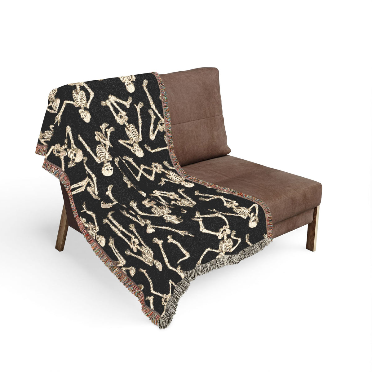 Gold Skeleton Woven Blanket - Halloween Throw