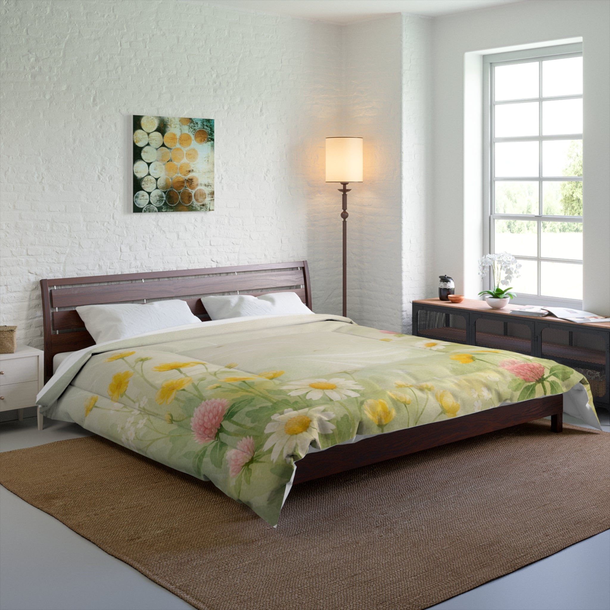 Wildflower Meadow Comforter | Daisies Clover Floral Bedding
