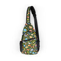 Colorful Books Pattern Chest Bag | Booklover Sling Backpack