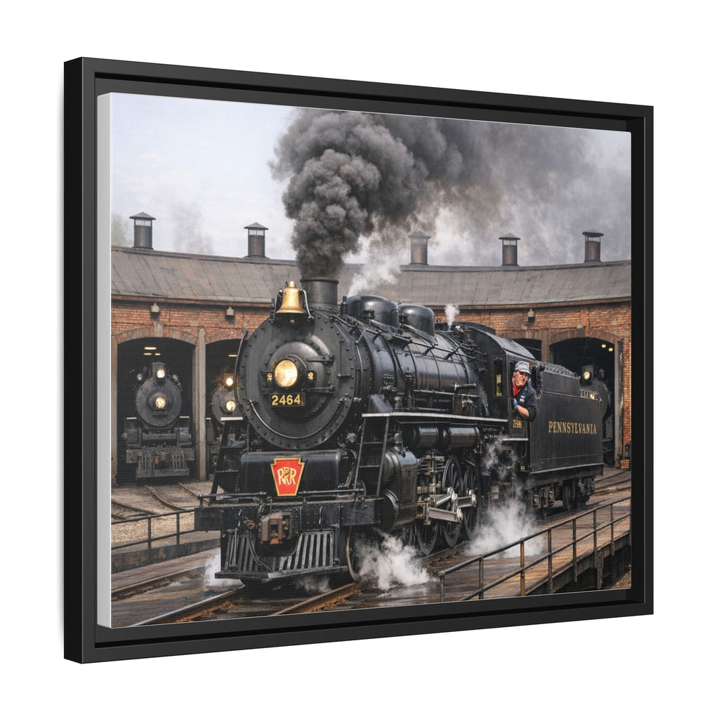 Framed Steam Train/Matte Canvas60 (Multi-color)