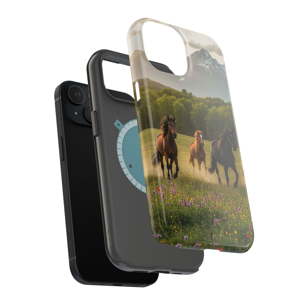 Running Horses Phone Case | Magnetic Impact-Resistant Case