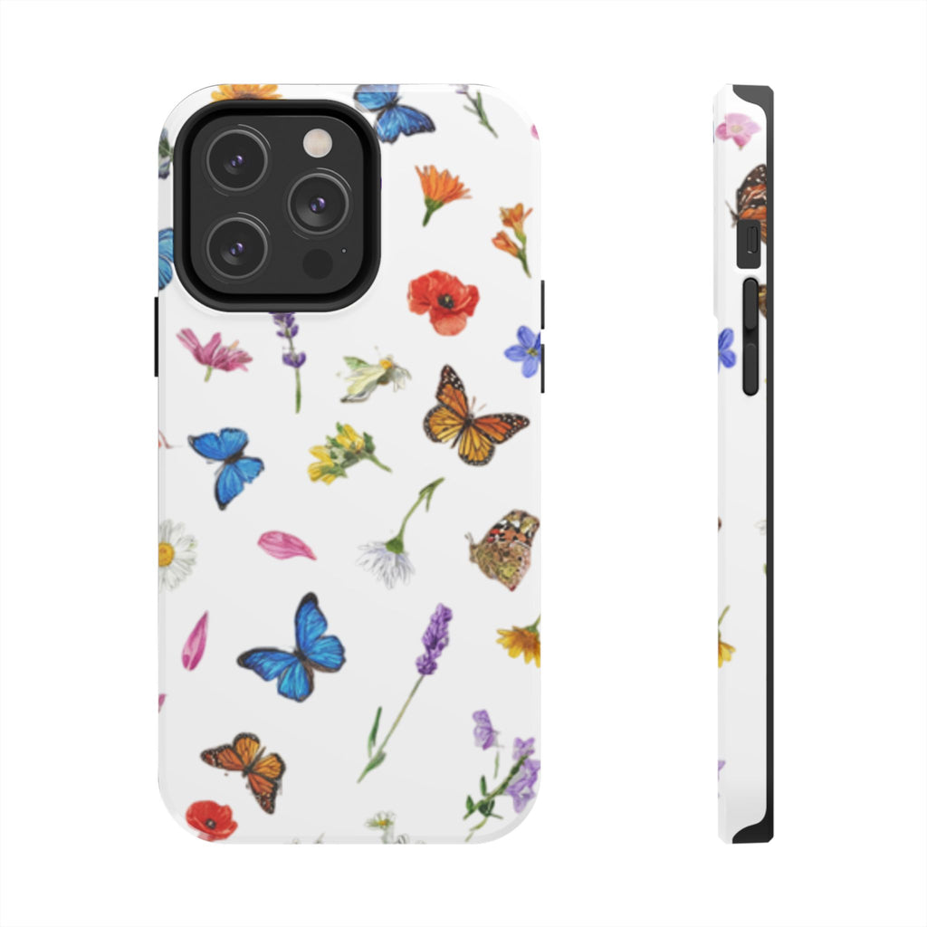 Butterfly Meadow Tough Phone Case / Floral Protective Phone Cover