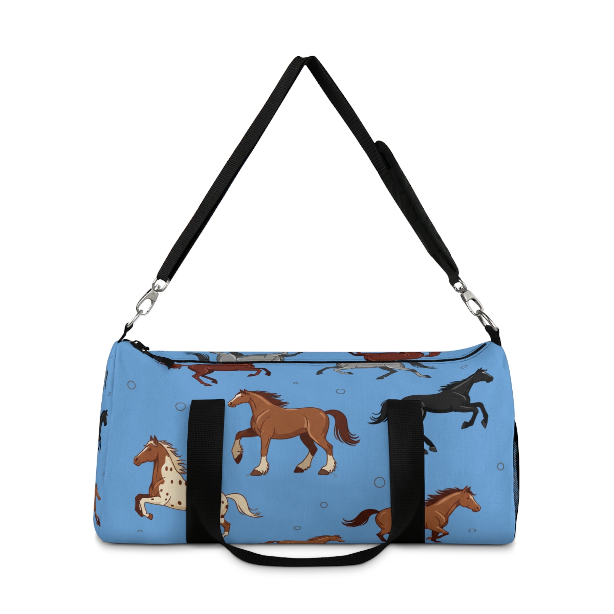 Blue Galloping Horses Duffel Bag / Equestrian Travel & Gym Bag