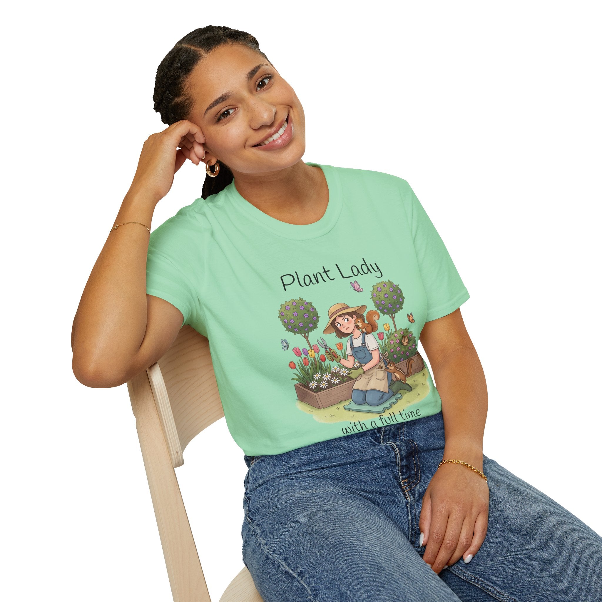Plant Lady Gardening Unisex Graphic T-Shirt – Funny Plant Mom Cotton Tee