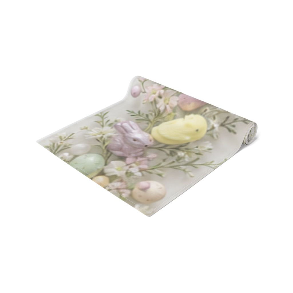 Table Runner Easter Bunny and Pastel Eggs\Spring Floral Cotton