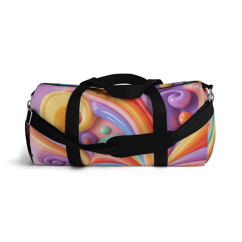 Colorful Swirl Duffel Bag — Retro Rainbow Travel & Gym Bag
