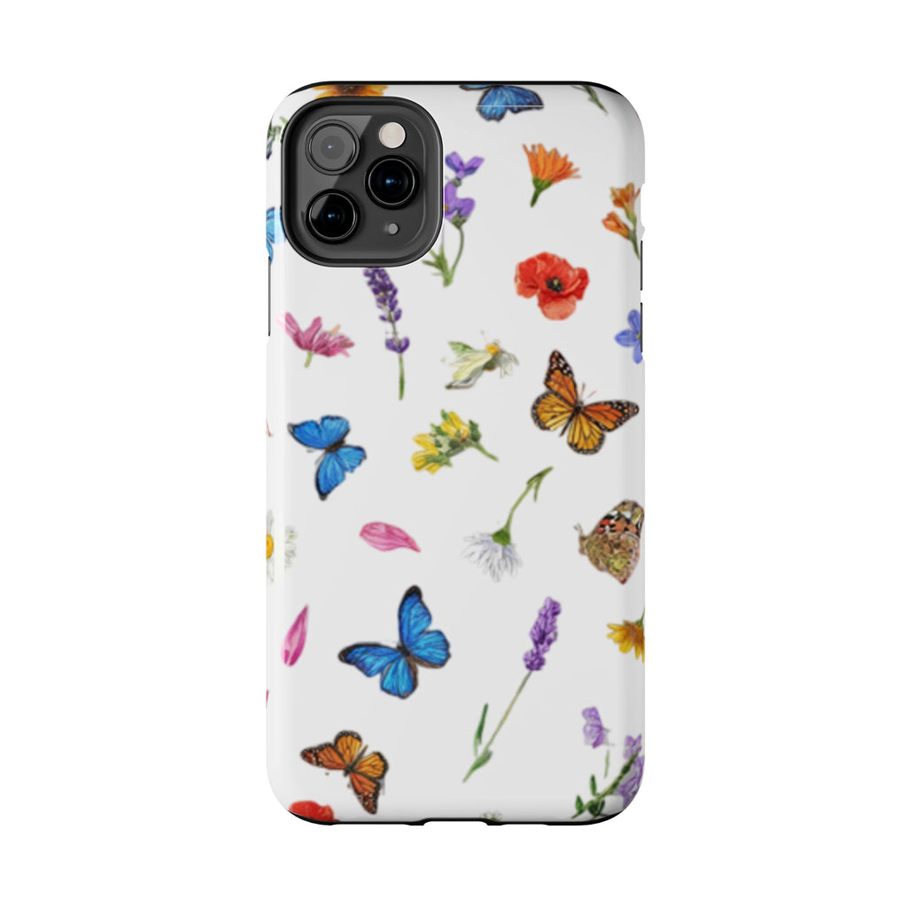 Butterfly Meadow Tough Phone Case / Floral Protective Phone Cover