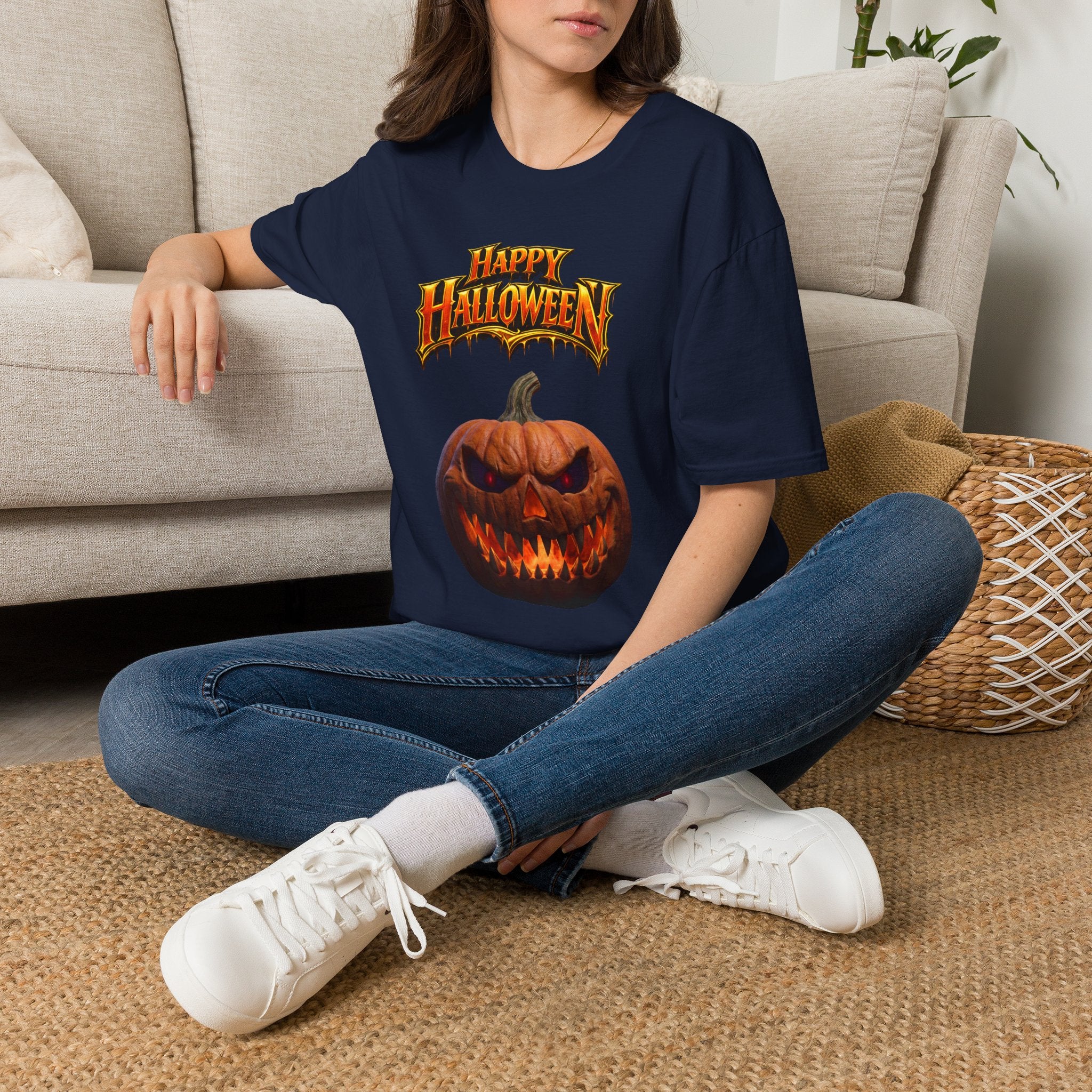 Happy Halloween Pumpkin T-Shirt | Jack-O'-Lantern Graphic Tee