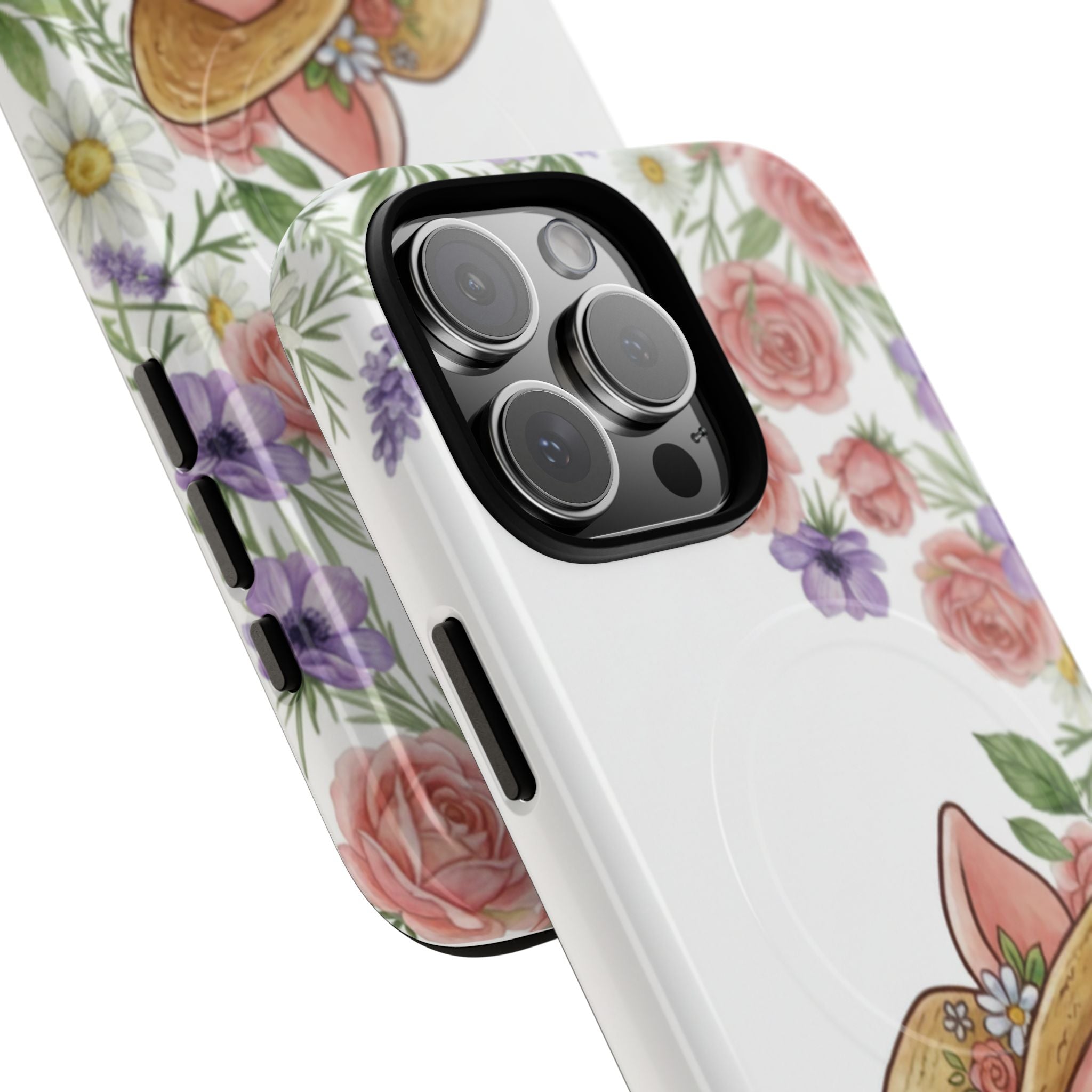 Piglet in Straw Hat Floral Phone Case
