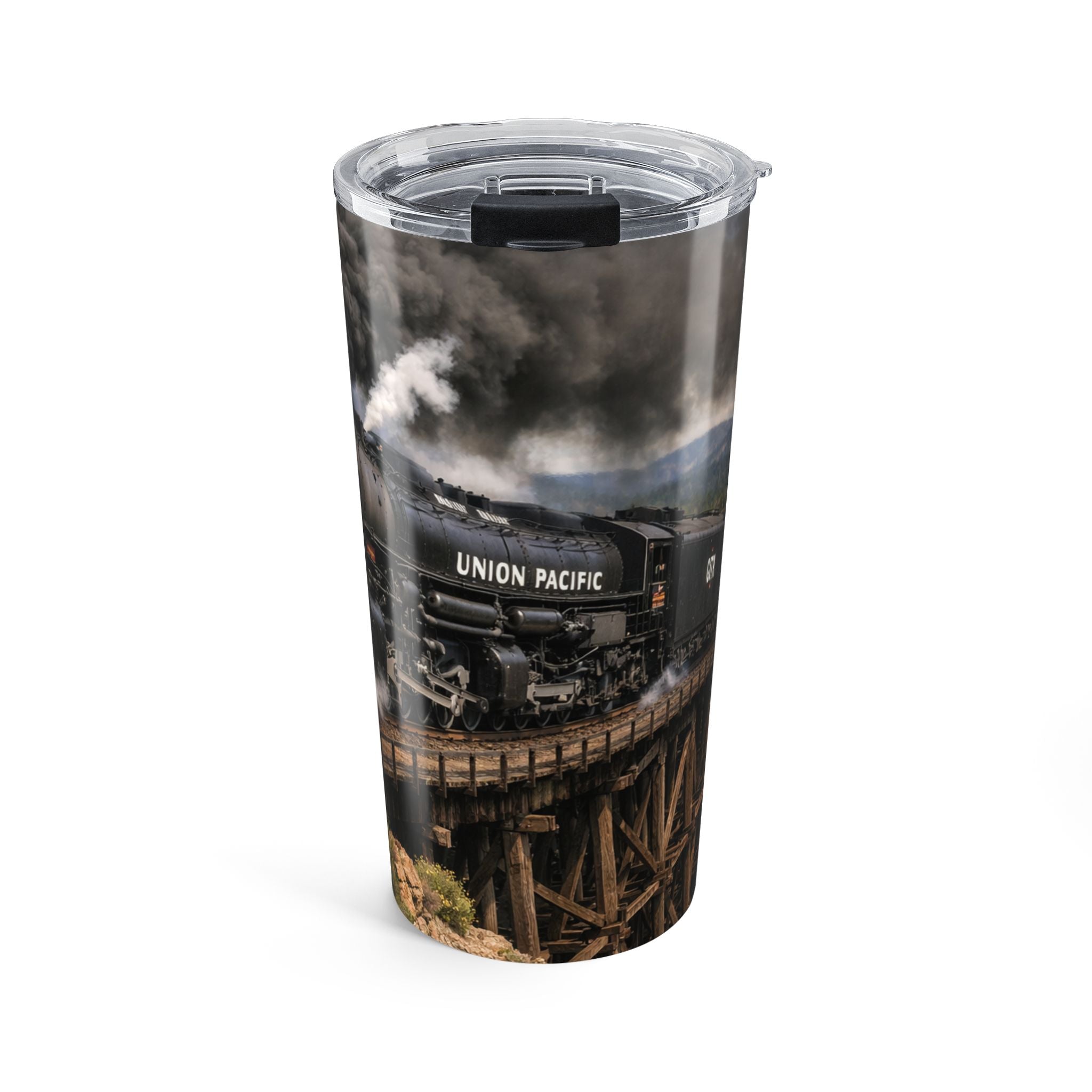 Union Pacific Steam Train Tumbler 20oz | Vintage Locomotive Travel Cup