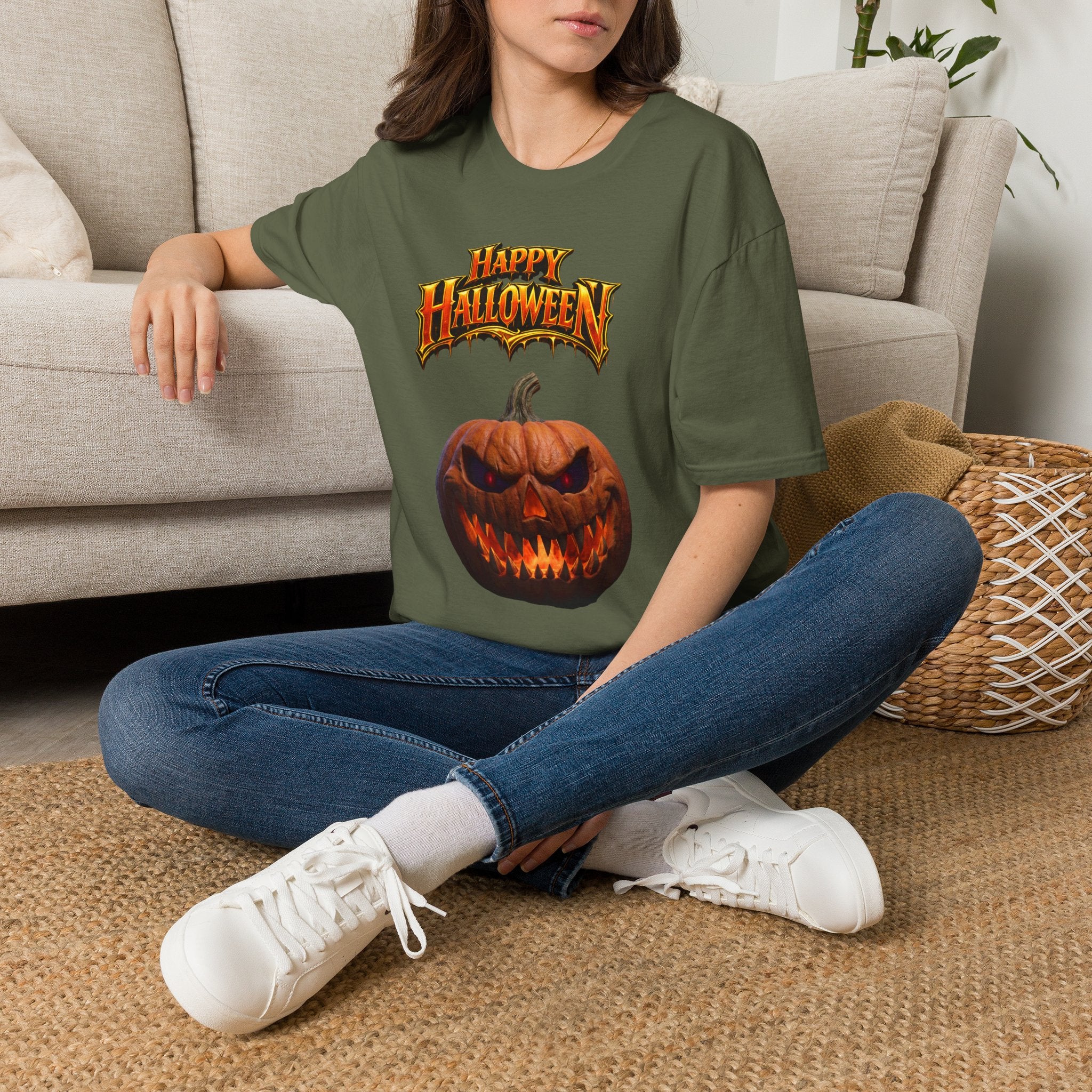 Happy Halloween Pumpkin T-Shirt | Jack-O'-Lantern Graphic Tee