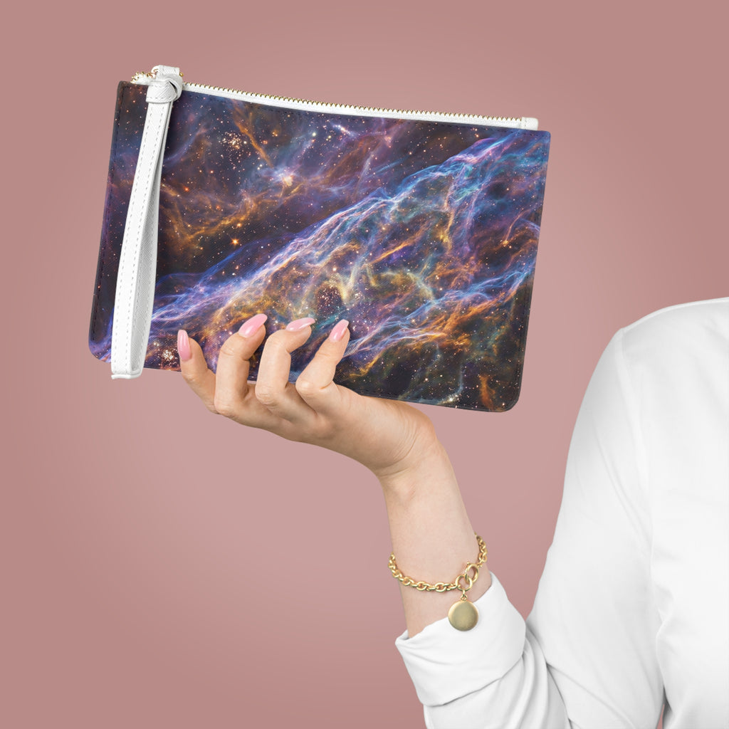 Galaxy Nebula Clutch Bag / Cosmic Space Print Wristlet