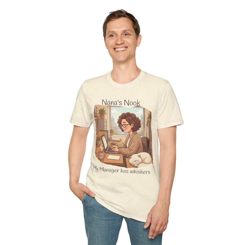 T-Shirt / "Nana's Nook: My Manager Has Whiskers" Cozy Grandma Cat Lover Tee