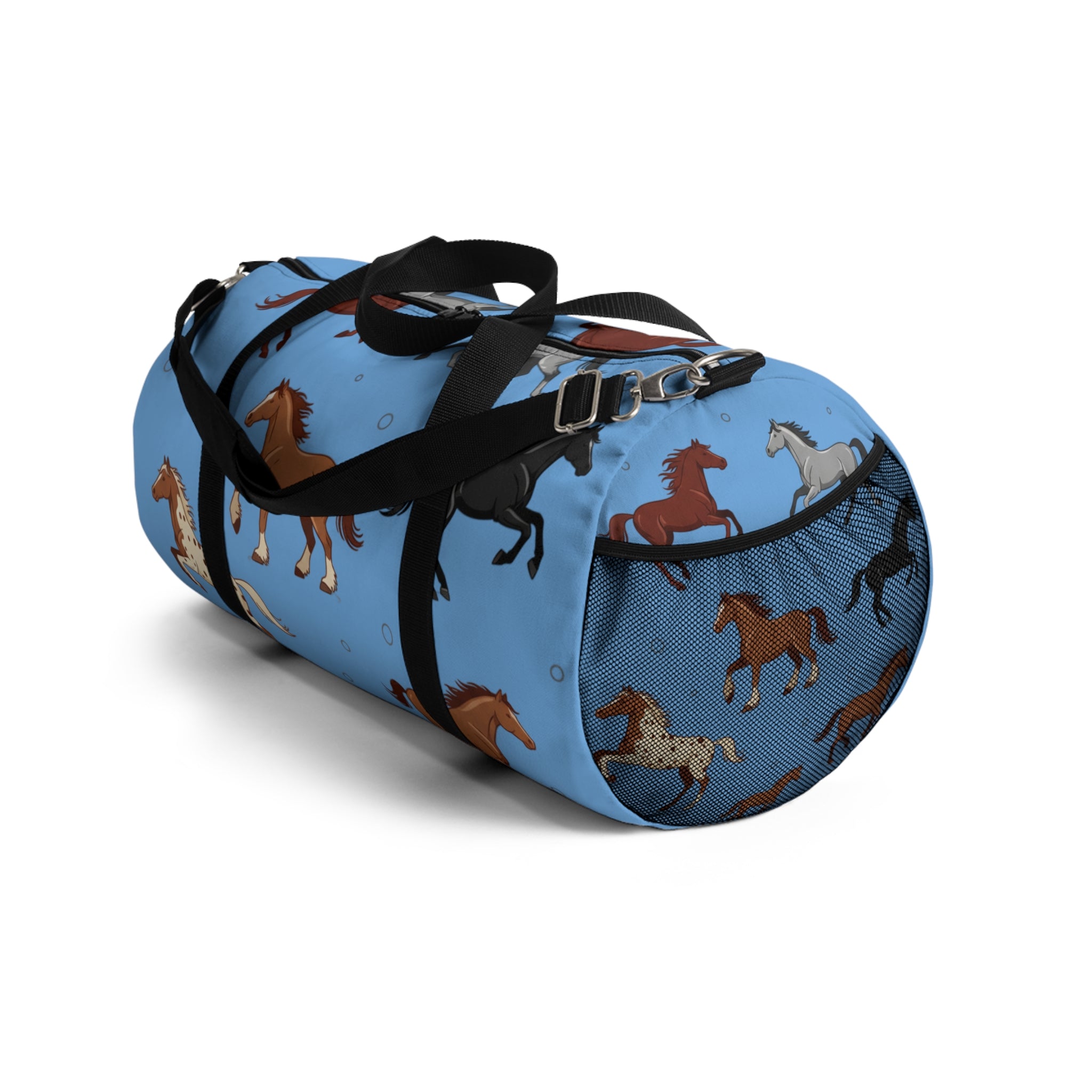 Blue Galloping Horses Duffel Bag / Equestrian Travel & Gym Bag