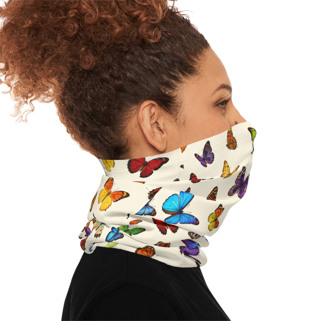Colorful Butterfly Field Neck Gaiter | Spring Floral Scarf