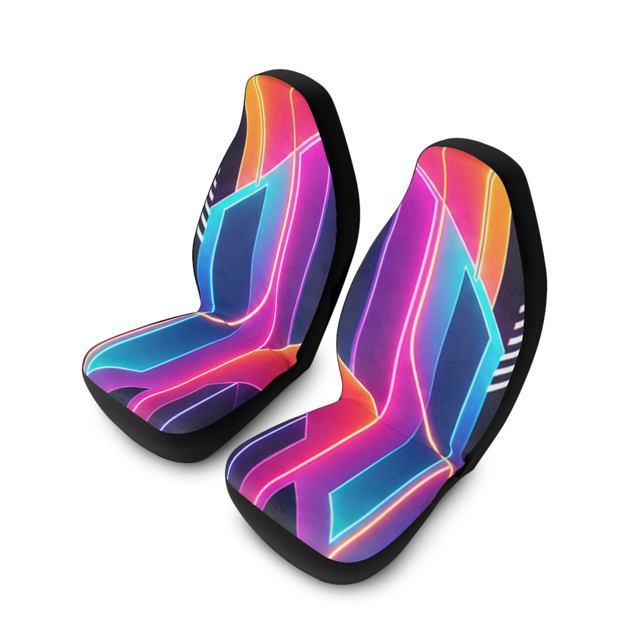 Neon Retro Geometric Car Seat Covers | Polyester