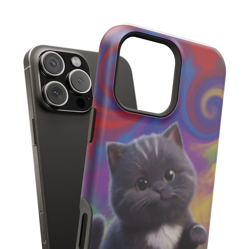 Kawaii Gray Kitten phone case | Impact-Resistant Case